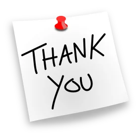 Thank You Note with Red Pushpin - Gratitude Message Reminder Clipart