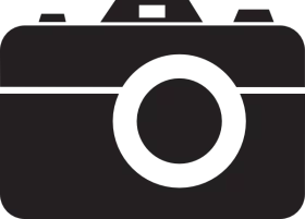 Minimalist Black Camera Silhouette Icon for Photography and Imaging Clipart