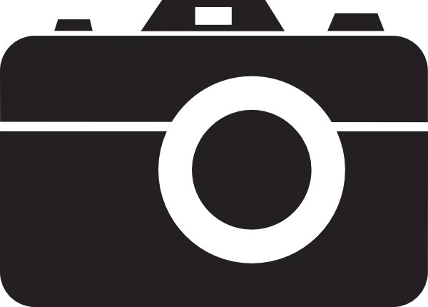 Minimalist Black Camera Silhouette Icon for Photography and Imaging Clipart