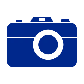 Minimalist Blue Camera Photography Icon Digital Clipart Illustration