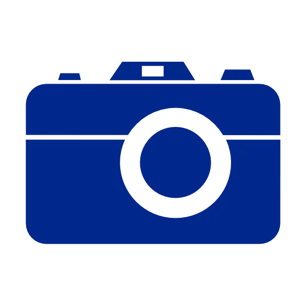 Minimalist Blue Camera Photography Icon Digital Clipart Illustration