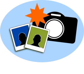 Professional Photography Clipart with Camera, Flash and Photo Silhouettes