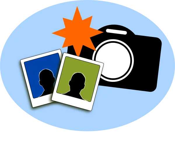 Professional Photography Clipart with Camera, Flash and Photo Silhouettes