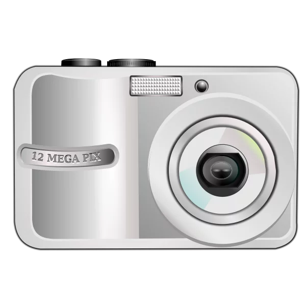 Compact Silver Digital Camera with 12 Megapixel Resolution for Amateur Photography