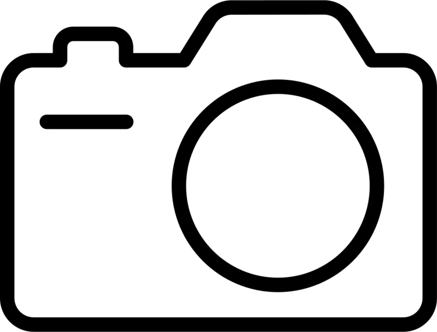 Minimalist Black Outline Camera Icon for Photography and Digital Media Clipart