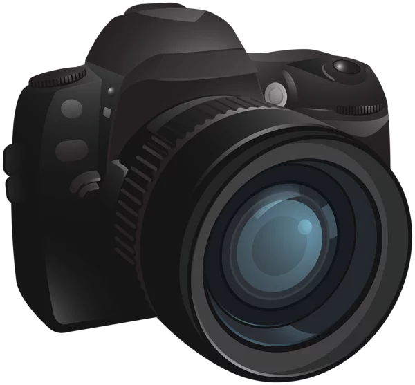 Professional Digital SLR Photography Equipment with Telephoto Lens Clipart Illustration