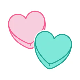 Adorable Pastel Heart Candies Conversation Sweets Valentine Day Clipart Illustration