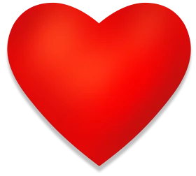 Bright Red Heart Symbol With Smooth Gradient Shading - Classic Love Icon