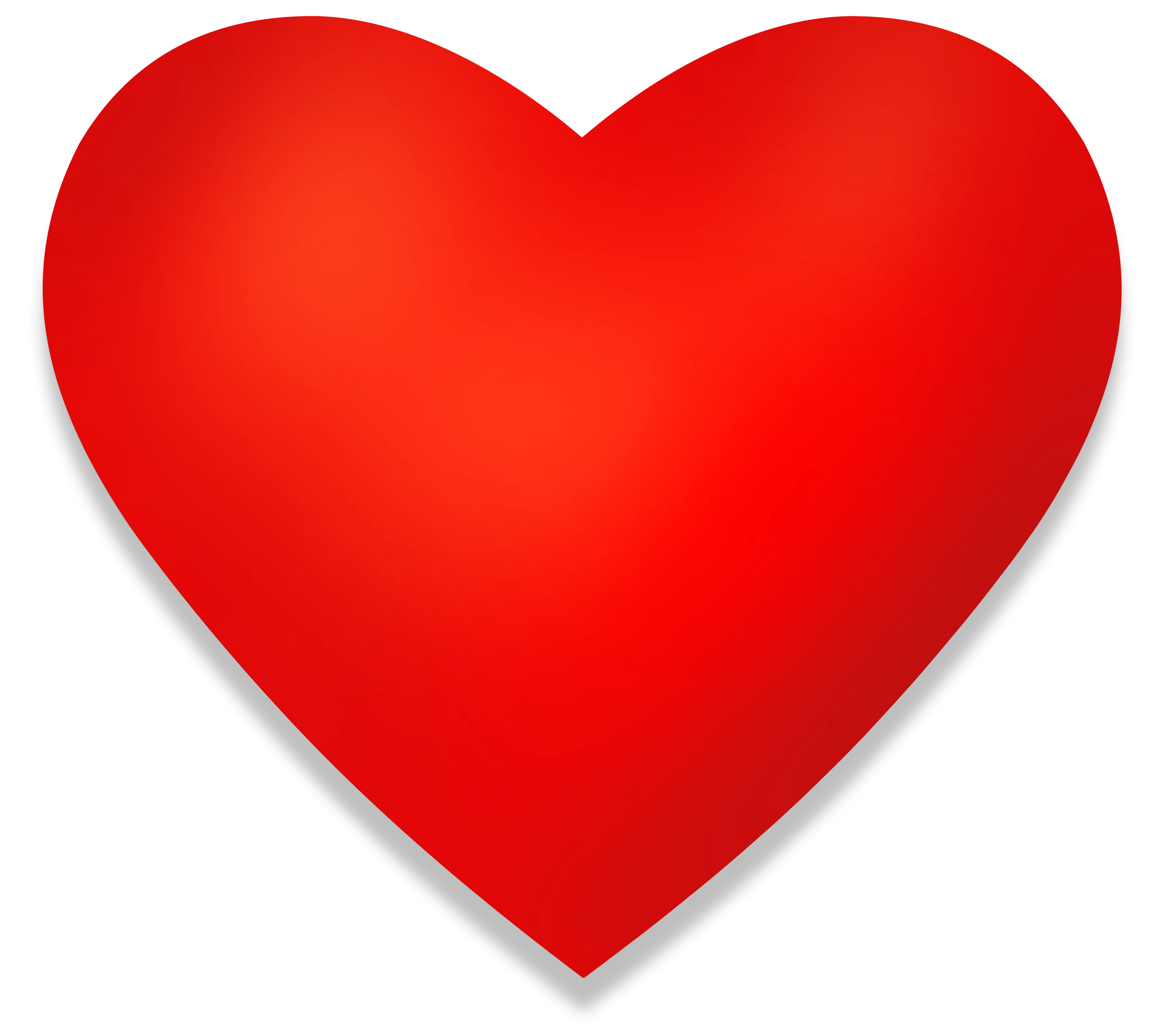 Bright Red Heart Symbol With Smooth Gradient Shading - Classic Love Icon