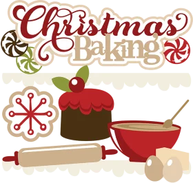 Christmas Baking Festive Clipart Collection with Holiday Kitchen Essentials