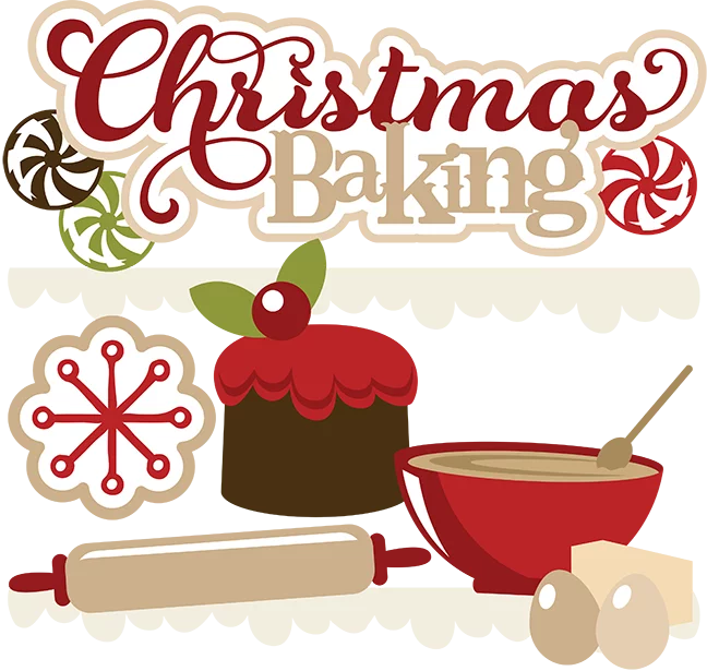 Christmas Baking Festive Clipart Collection with Holiday Kitchen Essentials