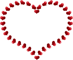 Decorative Heart Pattern Composed of Small Red Hearts - Valentine's Love Clipart