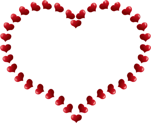 Decorative Heart Pattern Composed of Small Red Hearts - Valentine's Love Clipart