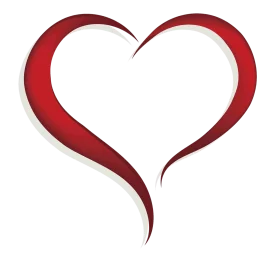 Elegant Flowing Red Heart Ribbon Design - Minimalist Love Symbol Clipart