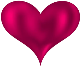 Elegant Glossy Magenta Heart Symbol with 3D Effect for Valentine's Day Graphics