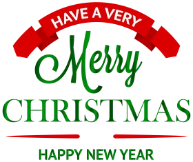 Festive Holiday Greeting with Merry Christmas and Happy New Year Message Clipart