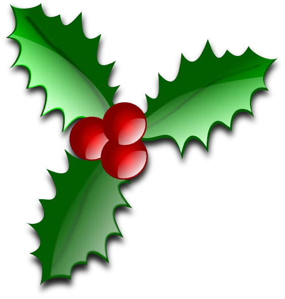 Festive Holly Berry Christmas Decoration with Glossy Red Berries and Green Leaves