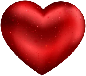 Glossy Red Heart Symbol with Shimmering Effect - Romantic Love Clipart