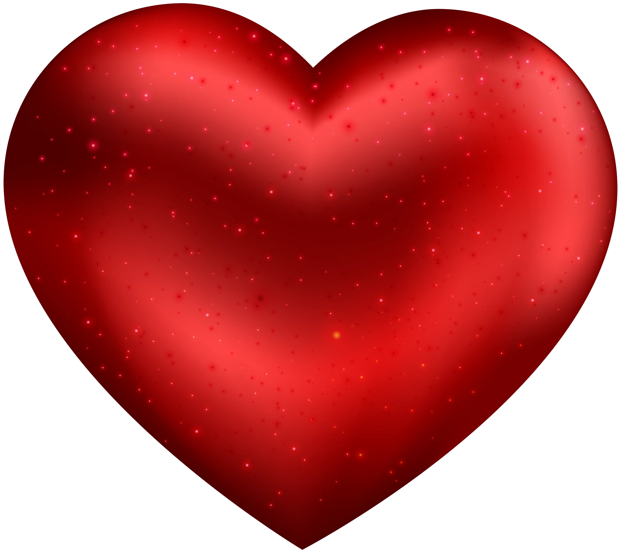 Glossy Red Heart Symbol with Shimmering Effect - Romantic Love Clipart