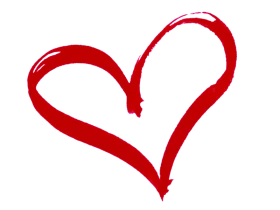 Hand-Drawn Red Brush Stroke Heart - Simple Love Symbol Artistic Clipart