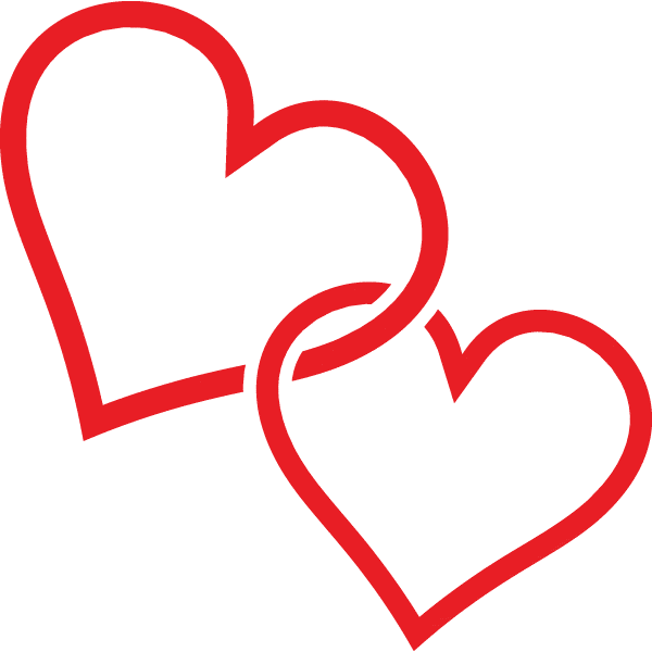 Intertwined Red Heart Outlines Symbolizing Love and Connection Clipart