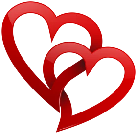 Intertwined Red Heart Symbols Representing Love and Connection Clipart