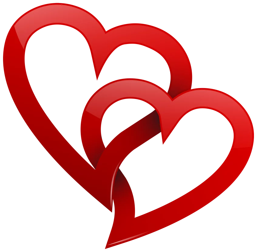 Intertwined Red Heart Symbols Representing Love and Connection Clipart