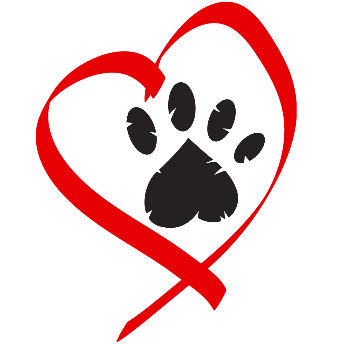 Loving Paw Print Heart Symbol - Pet Love Clipart for Animal Lovers and Care