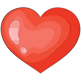 Shiny Red Heart Symbol with Glossy Reflections - Valentine's Day Clipart