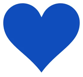 Simple Blue Heart Symbol - Minimalist Love Icon Design on White Background