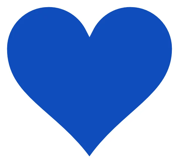 Simple Blue Heart Symbol - Minimalist Love Icon Design on White Background