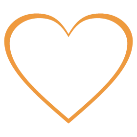 Simple Orange Heart Outline - Minimalist Love Symbol Clipart Design