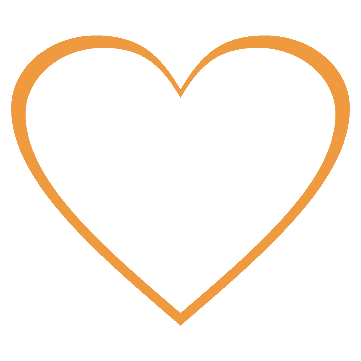 Simple Orange Heart Outline - Minimalist Love Symbol Clipart Design