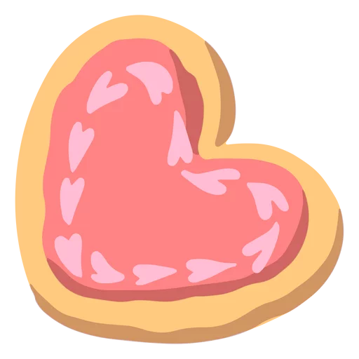 Sweet Heart-Shaped Cookie with Pink Frosting and Heart Decorations Clipart