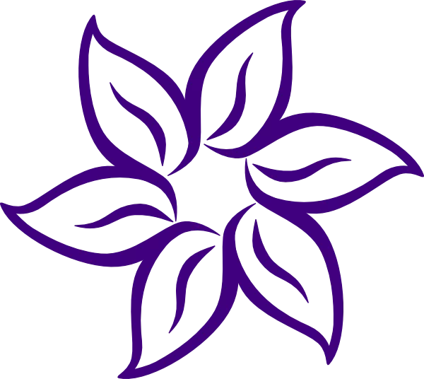 Elegant Purple Floral Symmetrical Design with Six Stylized Leaves in Circular Pattern