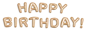 Golden Balloon Letters Spelling Happy Birthday Celebration Message Clipart