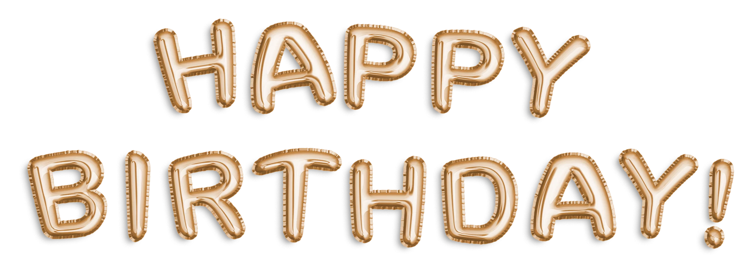 Golden Balloon Letters Spelling Happy Birthday Celebration Message Clipart