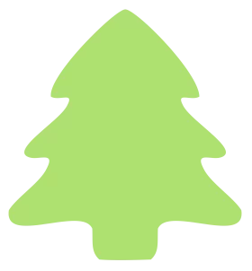 Simple Light Green Christmas Tree Silhouette Festive Holiday Clipart Design