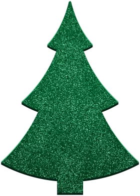 Sparkling Green Glitter Christmas Tree Festive Holiday Decoration Clipart