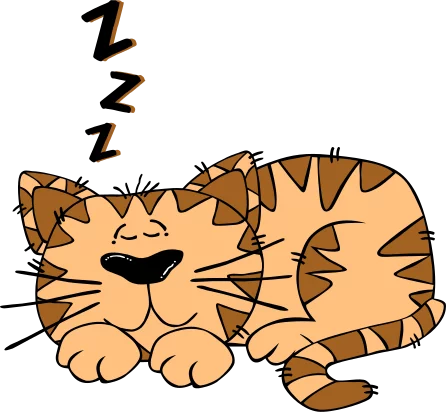 Adorable Cartoon Striped Cat Sleeping Peacefully with Z's Floating Above