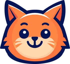 Adorable Orange Fox Cartoon Character with Blue Eyes and Friendly Smile Clipart