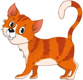 Adorable Orange Tabby Kitten with Stripes: Cute Cartoon Cat Character Clipart Illustration