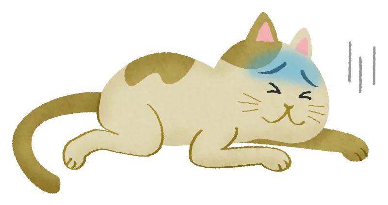 Adorable Sleeping Cream Cat with Rainbow Unicorn Horn Fantasy Clipart Illustration