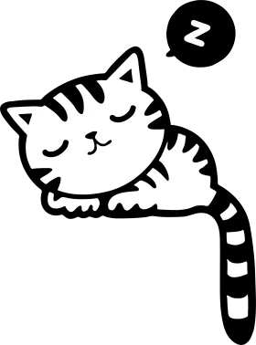 Adorable Sleeping Striped Cat with Z Bubble - Cute Minimalist Cat Clipart