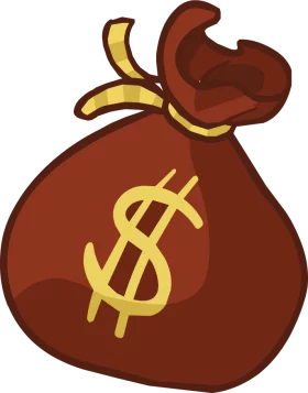 Cartoon Money Bag with Dollar Sign Financial Prosperity Wealth Symbol Clipart