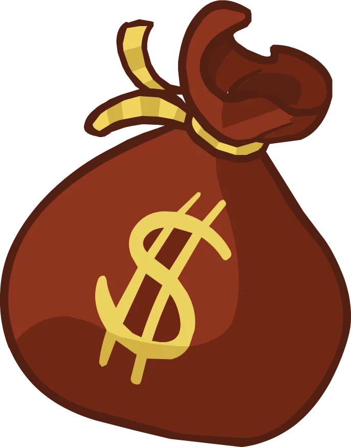 Cartoon Money Bag with Dollar Sign Financial Prosperity Wealth Symbol Clipart