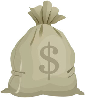 Classic Money Bag with Dollar Sign Symbol - Financial Wealth Clipart Illustration