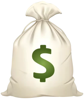 Classic Money Bag with Green Dollar Sign Symbol Financial Wealth Clipart