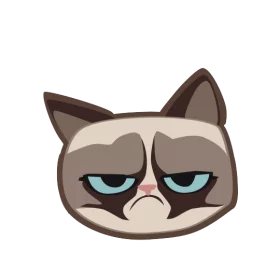 Cranky Cat with Permanent Frown: Grumpy Feline Cartoon Character Clipart