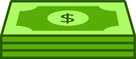 Stack of Green Dollar Bills Money Cash Currency Symbol Clipart Illustration